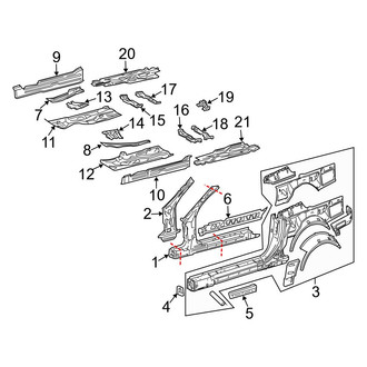 Mercedes-Benz OE - Pillars, Rocker & Floor - Floor & Rails