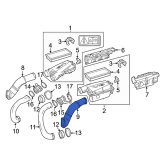 Mercedes-Benz OE - Left Outer Engine Air Intake Hose