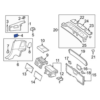 Mercedes-Benz OE - Rear Left Interior Quarter Panel Trim Panel Insert