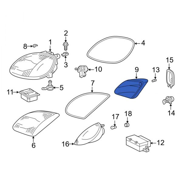 Headlight Reflector Assembly