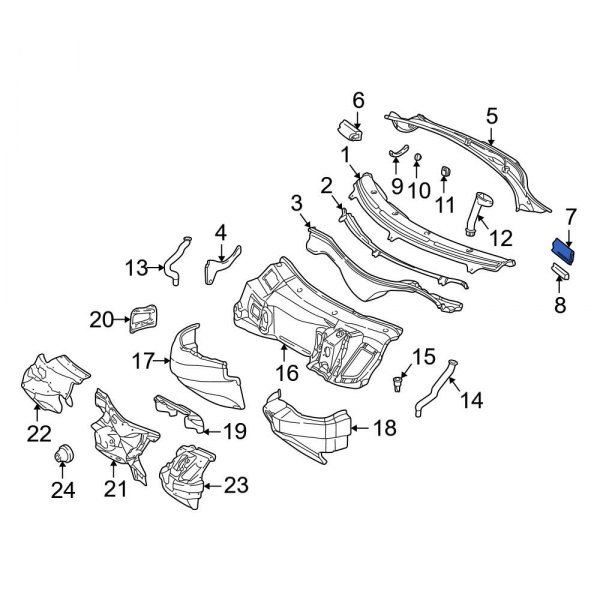 Cowl Grille Panel Seal