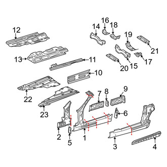 Mercedes-Benz OE - Pillars, Rocker & Floor - Floor & Rails