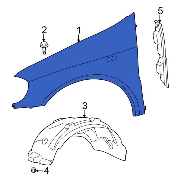 MercedesBenz OE 1638801906 Front Left Fender