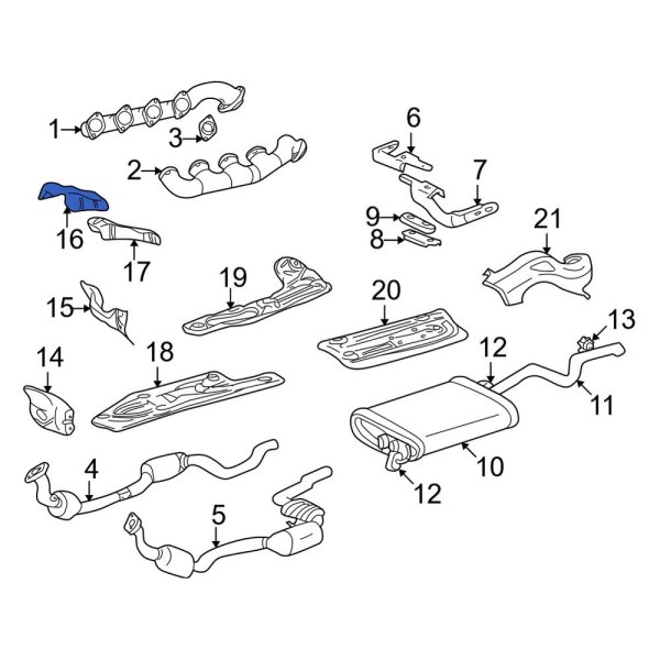 MercedesBenz OE 1636820571 Front Right Upper Catalytic Converter