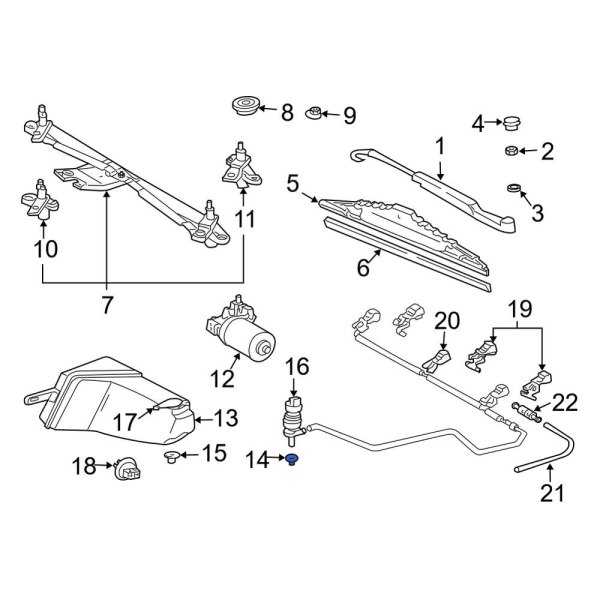 Windshield Washer Pump Grommet