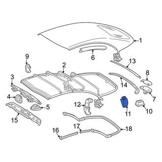 Mercedes-Benz OE - Left Upper Convertible Top Hinge Cover