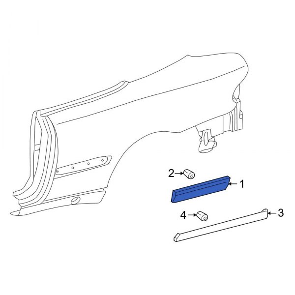 MercedesBenz OE 20869004625205 Rear Right Upper Quarter Panel Molding