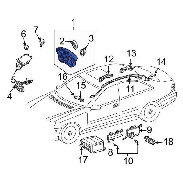 MercedesBenz OE 23086001027241 Steering Wheel Air Bag