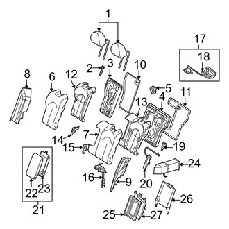 Mercedes-Benz OE - Seats & Tracks - Rear Seat Components (Headrest & Seat Back), (Coupe)