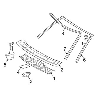 Mercedes-Benz OE - Roof - Windshield Header & Components (Base Convertible)