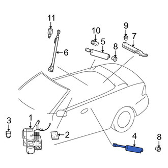 Mercedes-Benz OE - Left Convertible Top Hydraulic Cylinder