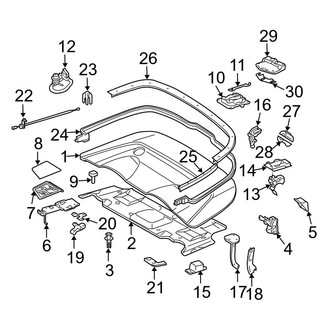 Mercedes-Benz OE - Convertible/Soft Top - Top Well Components (Base Convertible)
