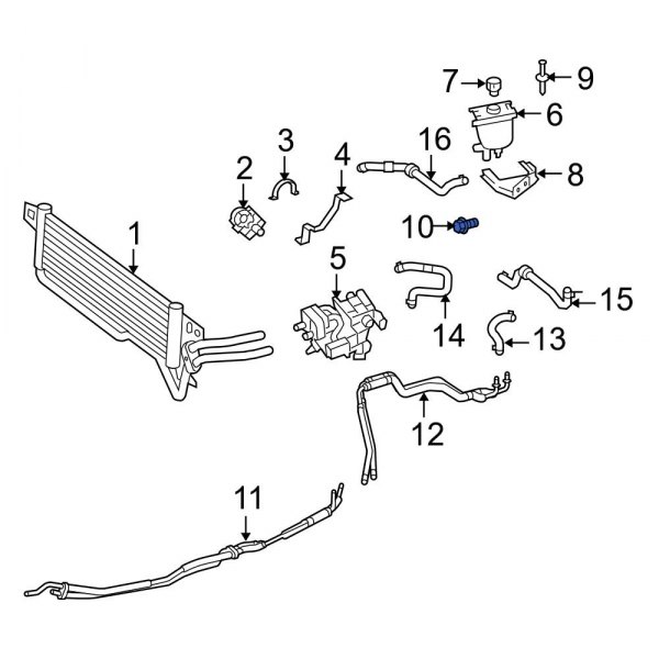 Drive Motor Inverter Coolant Reservoir Bolt