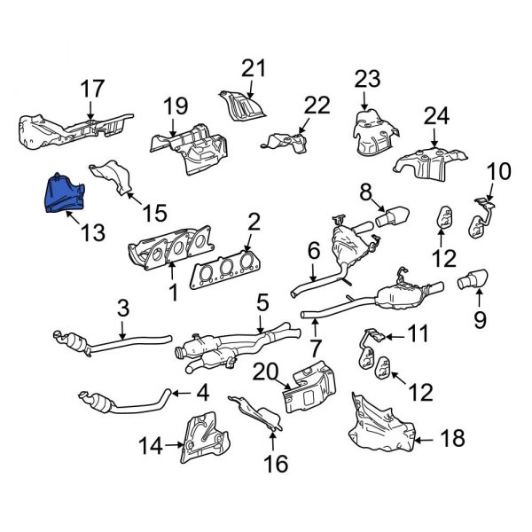 MercedesBenz OE 1646820271 Front Right Exhaust Manifold Heat Shield