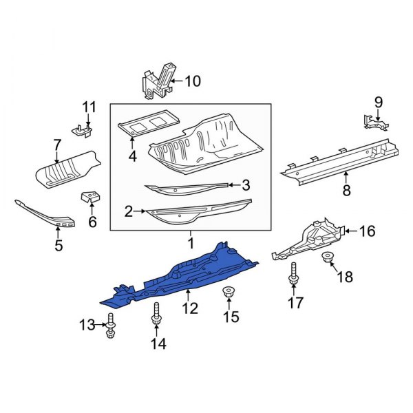 MercedesBenz OE 1666801601 Front Left Floor Pan Splash Shield