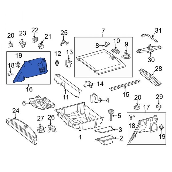 MercedesBenz OE 16669010257L34 Rear Right Interior Quarter Panel