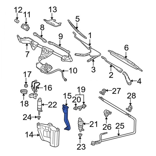 Washer Fluid Reservoir Filler Pipe