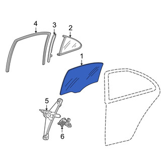 Mercedes-Benz OE - Rear Left Door Glass