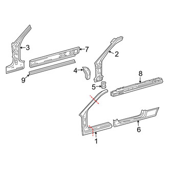 Mercedes-Benz OE - Pillars, Rocker & Floor - Hinge Pillar (Coupe)