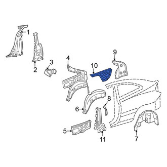 Mercedes-Benz OE - Left Lower Quarter Panel Reinforcement