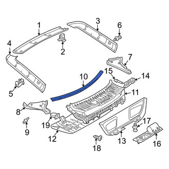 Mercedes-Benz OE - Rear Upper Center Liftgate Trim Cover