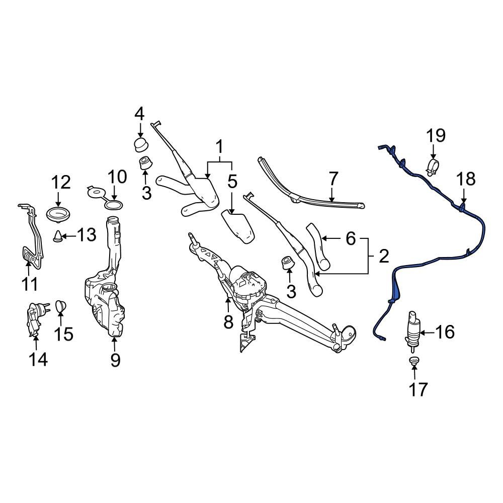 MercedesBenz OE 2048601692 Front Windshield Washer Nozzle