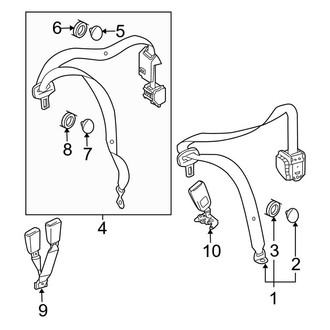 Mercedes-Benz OE - Restraint Systems - Rear Seat Belts (Sedan)
