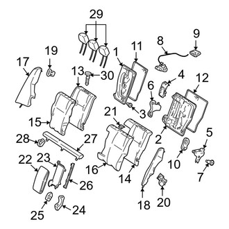 Mercedes-Benz OE - Seats & Tracks - Rear Seat Components (Seat Back Components, With Folding Seat), (Sedan)