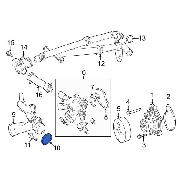 MercedesBenz OE 0299972148 Engine Coolant Water Inlet Gasket