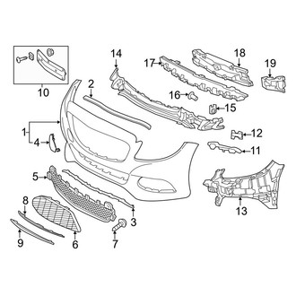 Mercedes-Benz OE - Front Bumper & Grille - Bumper Cover (W/O Sport Package, AMG Line), (Sedan)