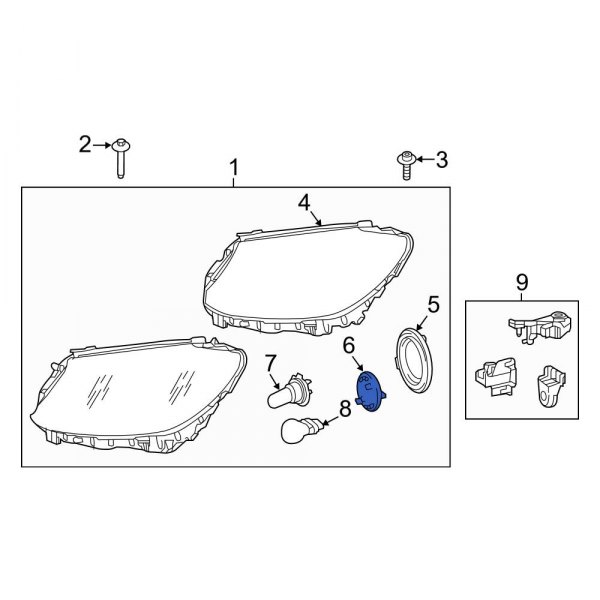MercedesBenz OE 2058200049 Headlight Bulb Cap Gasket