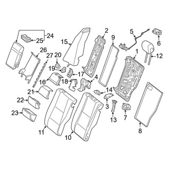 Mercedes-Benz OE - Seats & Tracks - Rear Seat Components (Seat Back Components), (Sedan)