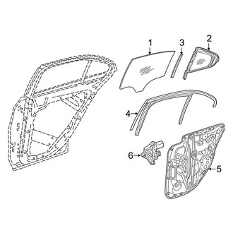 Mercedes-Benz OE - Rear Door - Glass & Hardware (Sedan)