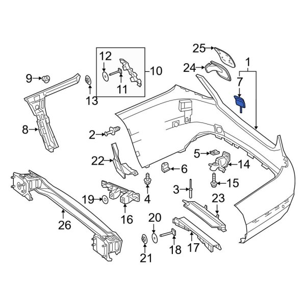 Mercedes-Benz OE 2058850256 - Rear Tow Eye Cap