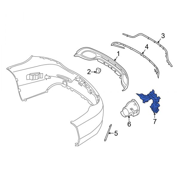 MercedesBenz OE 2058854303 Rear Right Bumper Cover Heat Shield Bracket