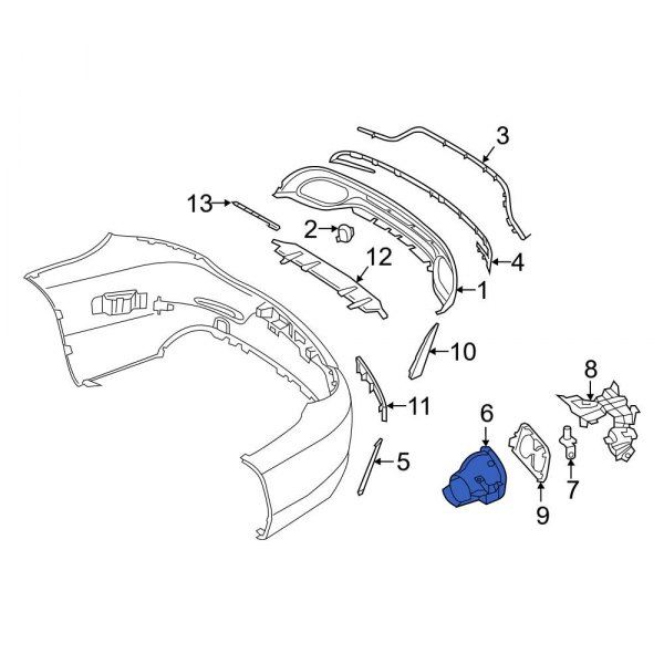 MercedesBenz OE 1904905000 Rear Right Bumper Cover Heat Shield