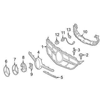 Mercedes-Benz OE - Front Bumper & Grille - Grille & Components (W/O AMG Line Package), (Sedan)