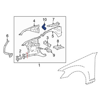 Mercedes-Benz OE - Front Left Fender Rail Reinforcement