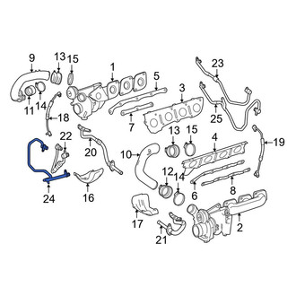 Mercedes-Benz OE - Right Lower Turbocharger Coolant Line