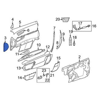 Mercedes-Benz OE - Front Center Right Door Trim Molding