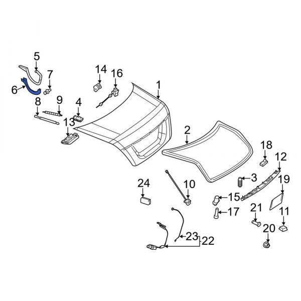 Deck Lid Hinge Cap