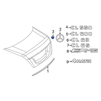 Mercedes-Benz OE - Deck Lid Emblem Nut