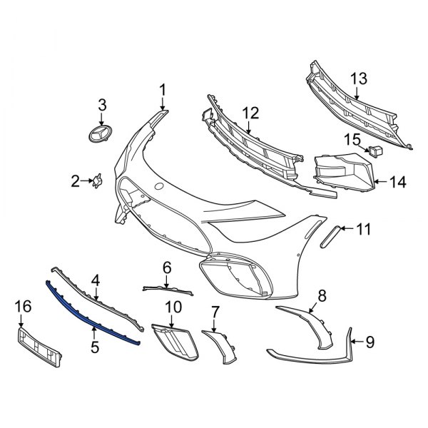 MercedesBenz OE 2328853802 Front Upper Bumper Trim