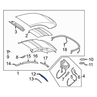 Mercedes-Benz OE - Rear Left Upper Convertible Top Hinge Cover