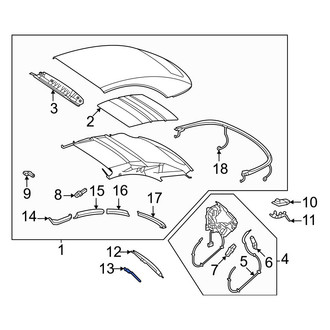 Mercedes-Benz OE - Rear Left Lower Convertible Top Hinge Cover