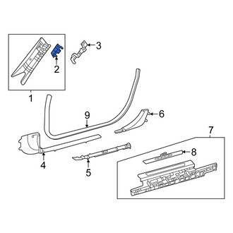 Mercedes-Benz OE - Left Body A-Pillar Trim Panel Cap