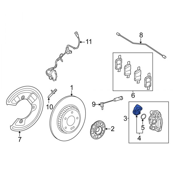 MercedesBenz OE 2329063001 Rear Right Parking Brake Actuator
