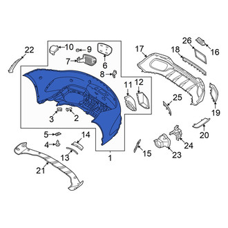 Mercedes-Benz OE - Rear Upper Bumper Cover