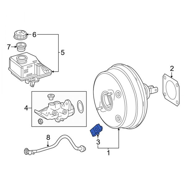 MercedesBenz OE 0009059203 Power Brake Booster Vacuum Sensor
