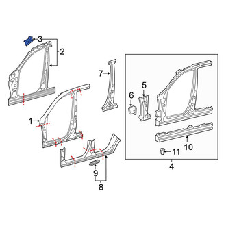 Mercedes-Benz OE - Left Upper Body A-Pillar Reinforcement